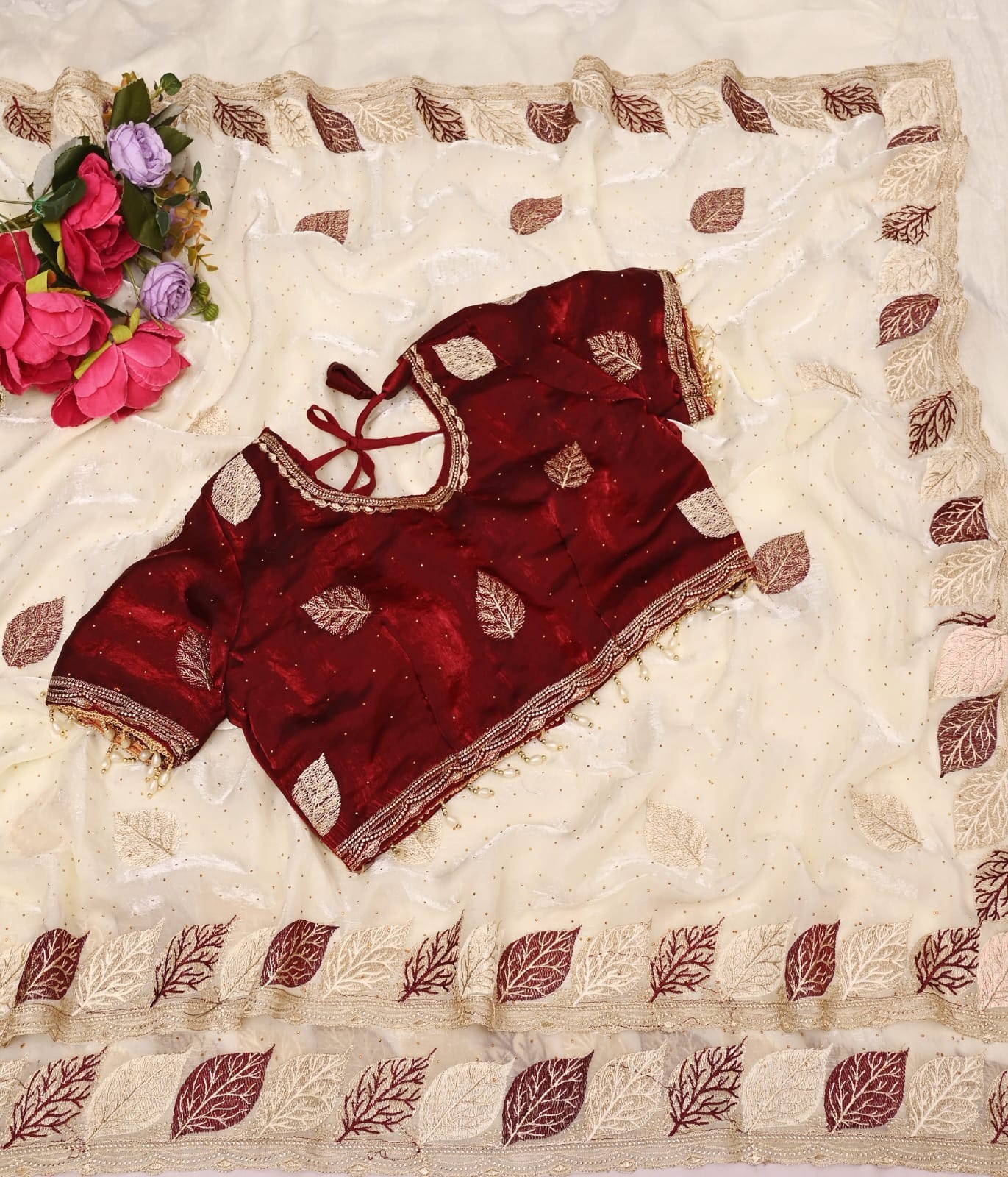 Designer Sari Bollywood Bridal Silk Saree Blouse Indian South Ethnic Ready Made