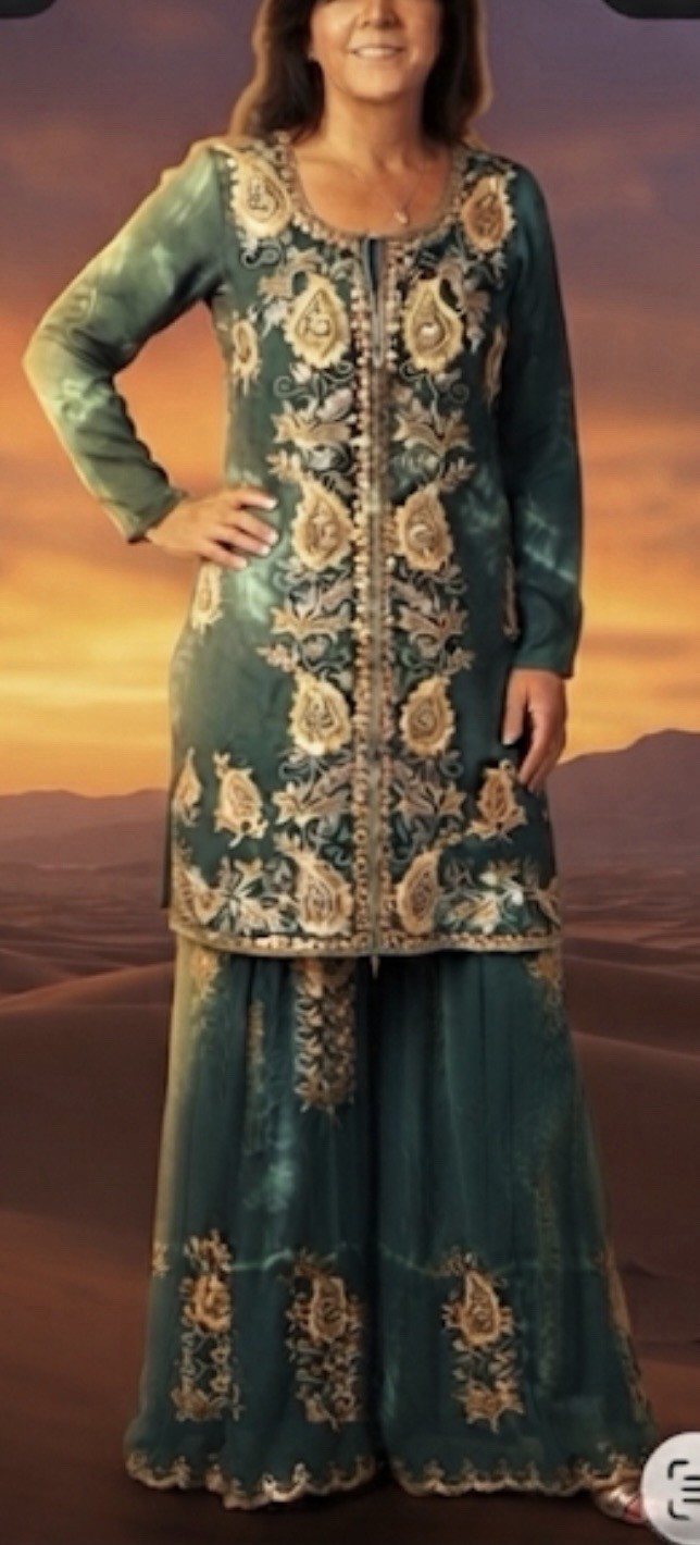Teal Gharara Salwar Kameez Pakistani Wedding Indian Suits Preetanjali Dress XL