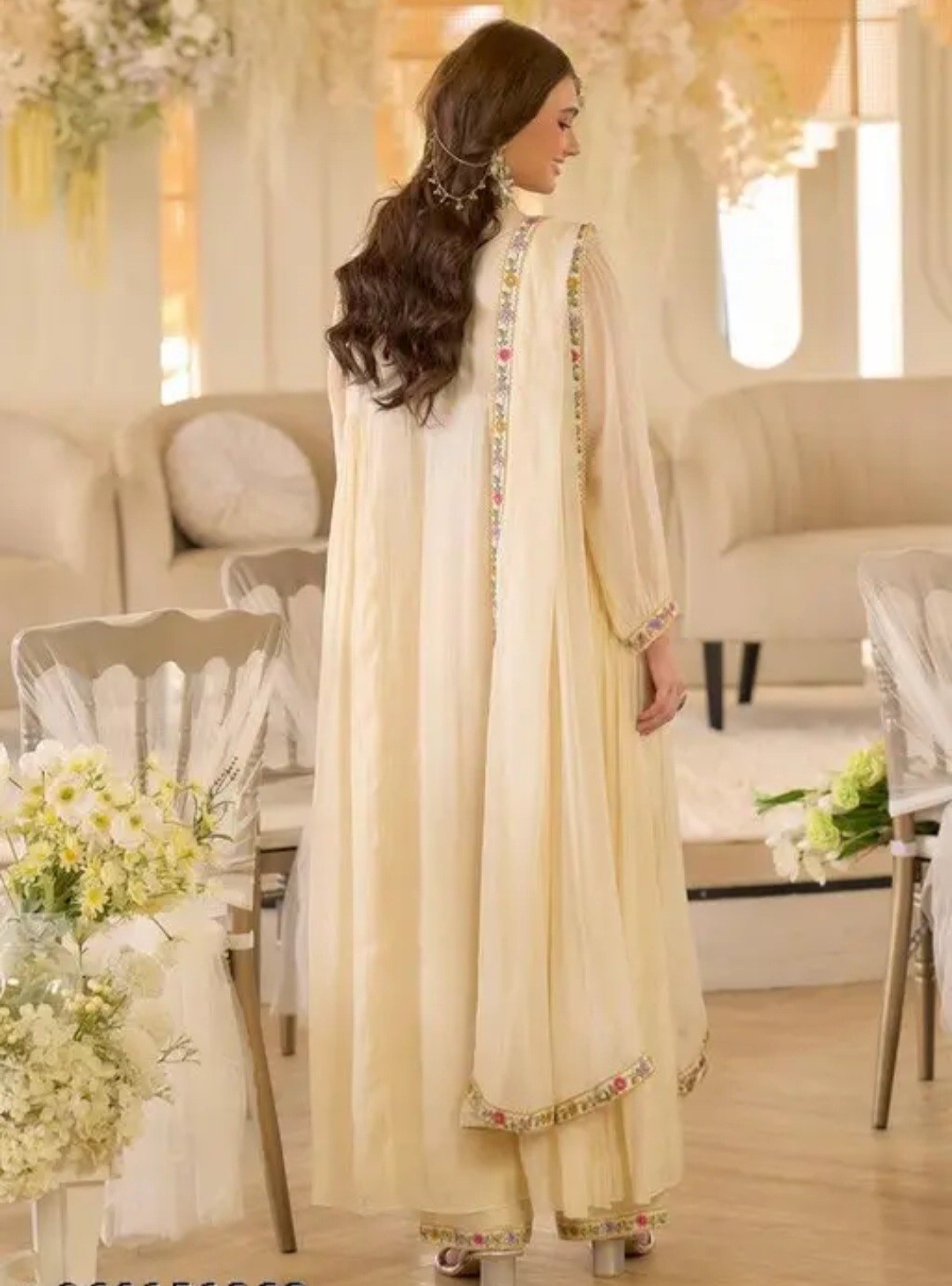 Women Designer Anarkali Kurti Havey Embroidered With Pant Designer Dupatta. Size