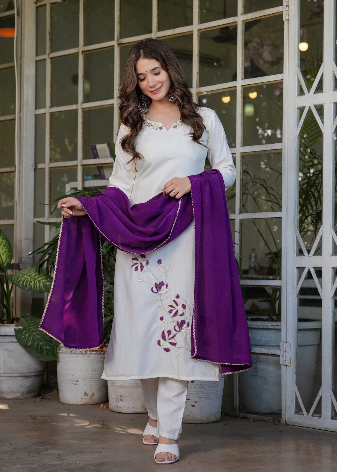 Women’ s Viscose Rayon Embroidery Kurta with Pant & Dupatta