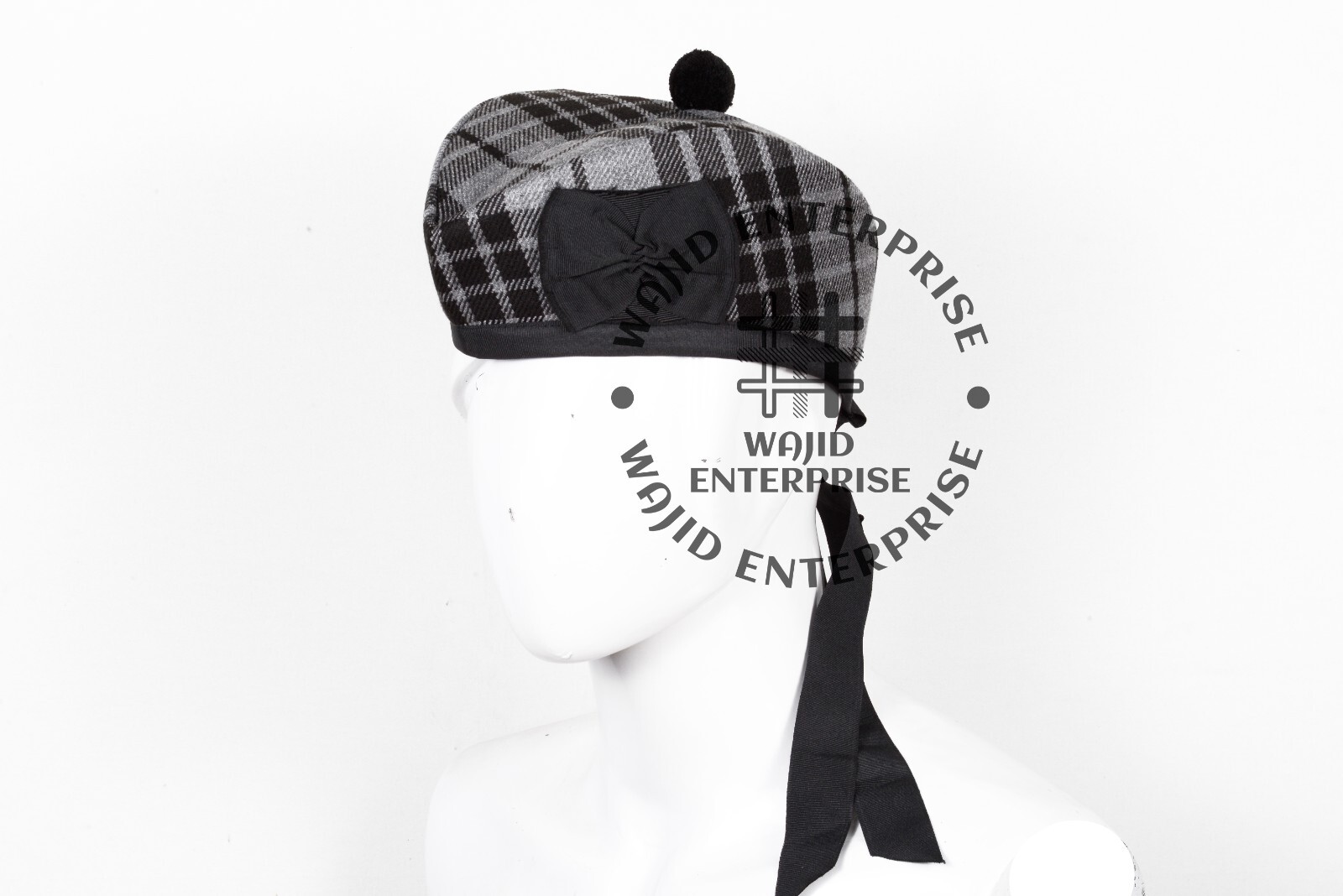 Scottish Kilt Cap Grey Watch tartan GLENGARRY Cap Military Bonnet Glengarry Hat