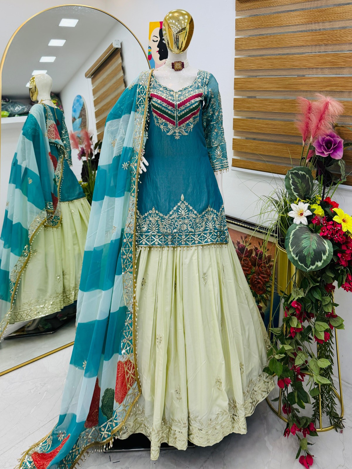 Ready To Wear Bridal Heavy Suit Wedding Pakistani Lengha Top Indian Ethnic Dress
