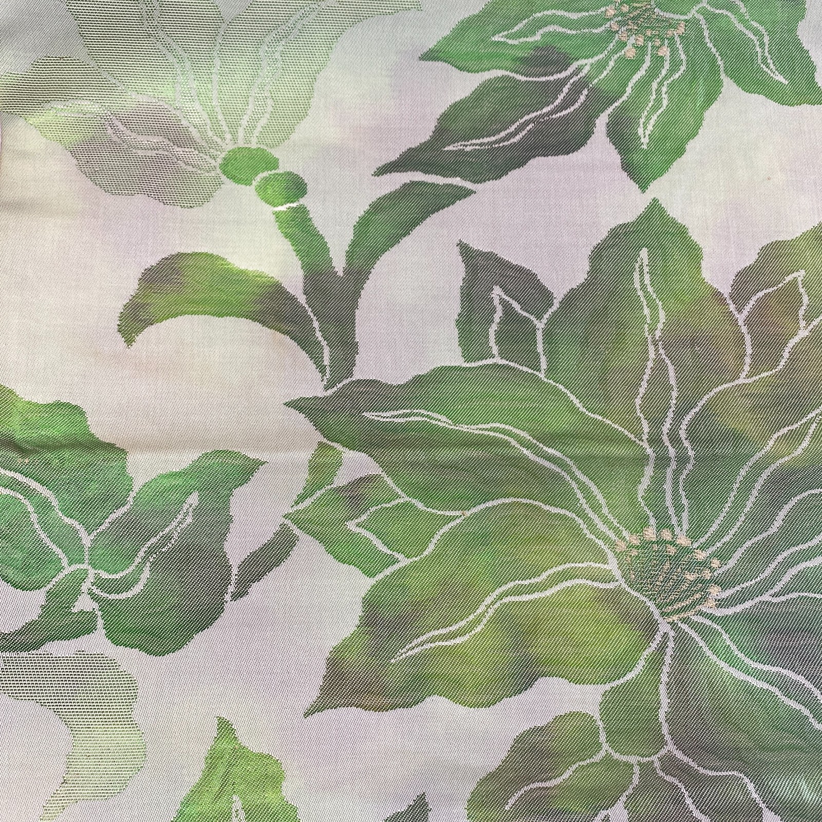 Japanese Vintage Kimono Nagoya Obi Silk Green Drit Traditional 137 x 12 in
