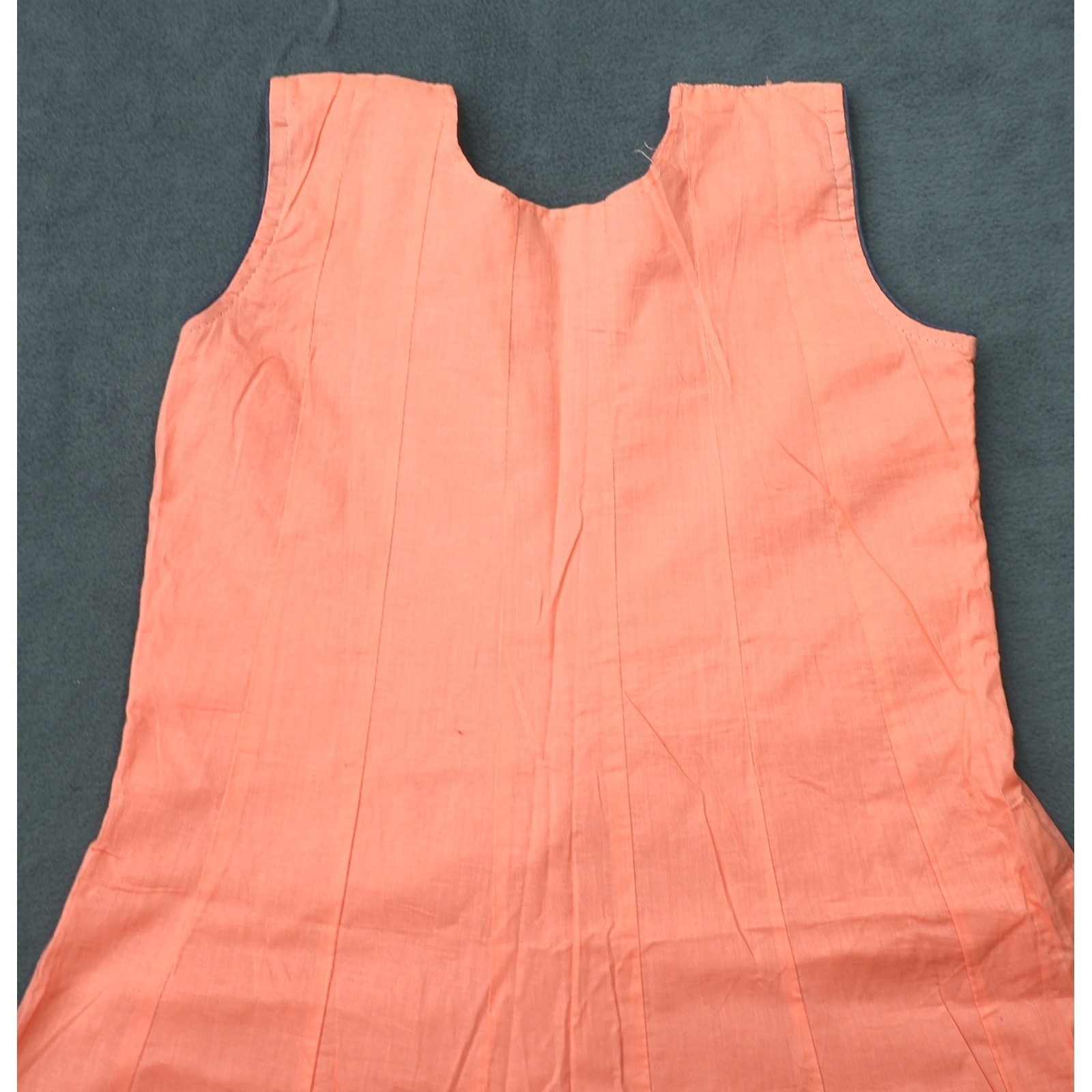 Unbranded Anarkali Kurta Women 30 Peach Excellent Embroidered Sleeveless Kurti