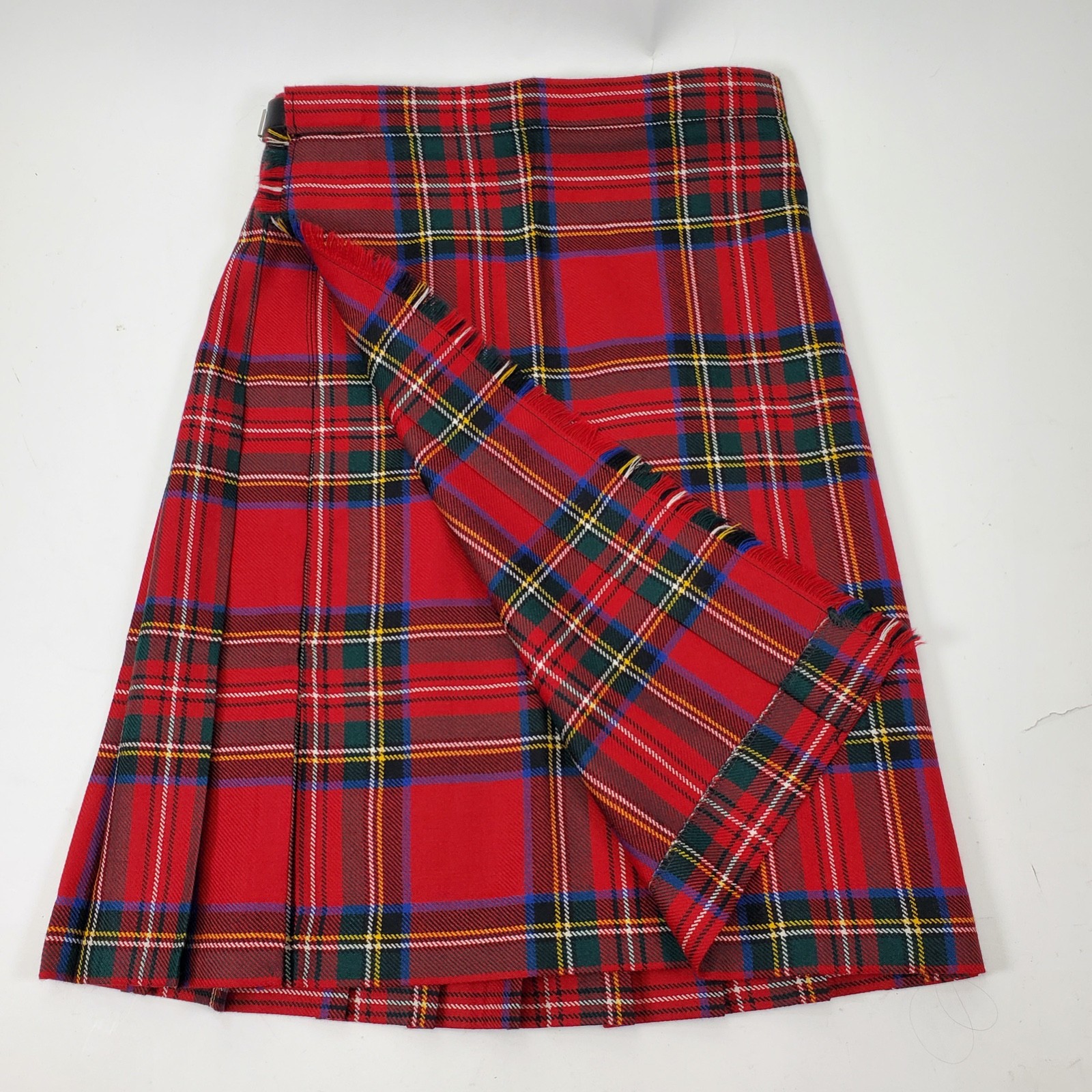 Kids Royal Stewart 100% Wool Tartan Kilt Hector Russel Scotland Adjusts to Sz 24