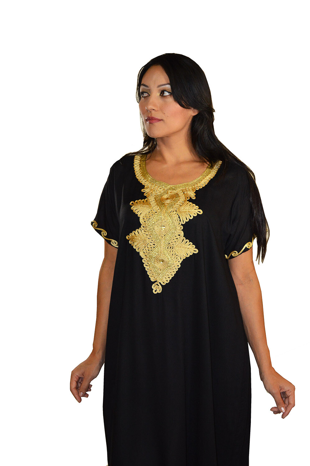 Moroccan Caftan Kaftan Dress Abaya African Womens Casual Gown Handmade Black