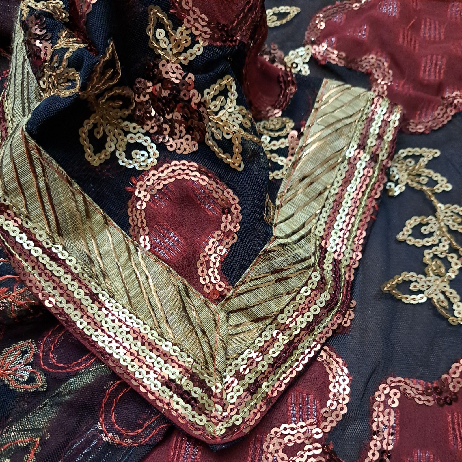Sarees Art Silk Embroidered Woven Cultural Sari Craft Fabric hand embellished