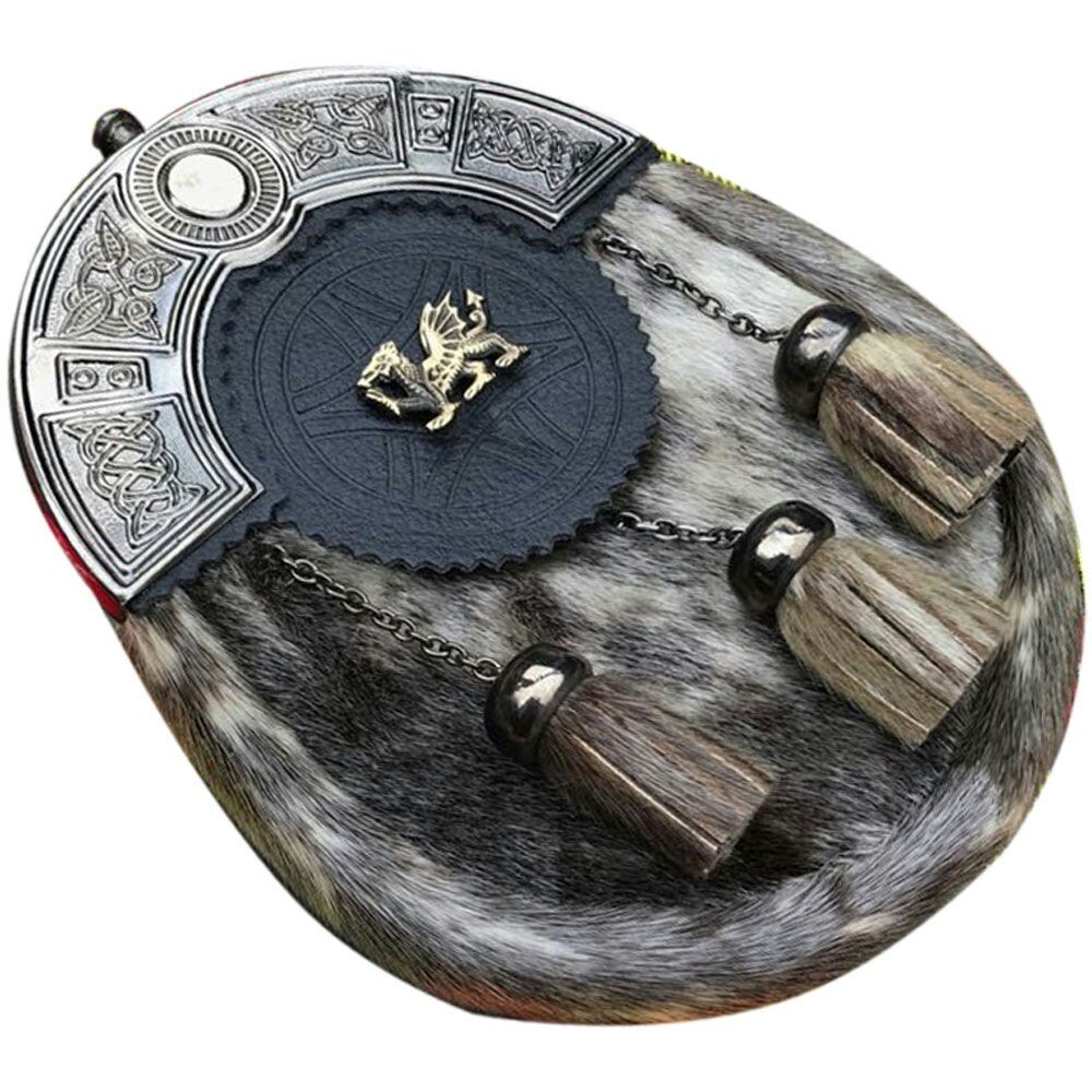 Scottish Kilt Sporrans Badge Style Welsh Dragon Kilts Belt Buckle/Pin 5 pcs Set