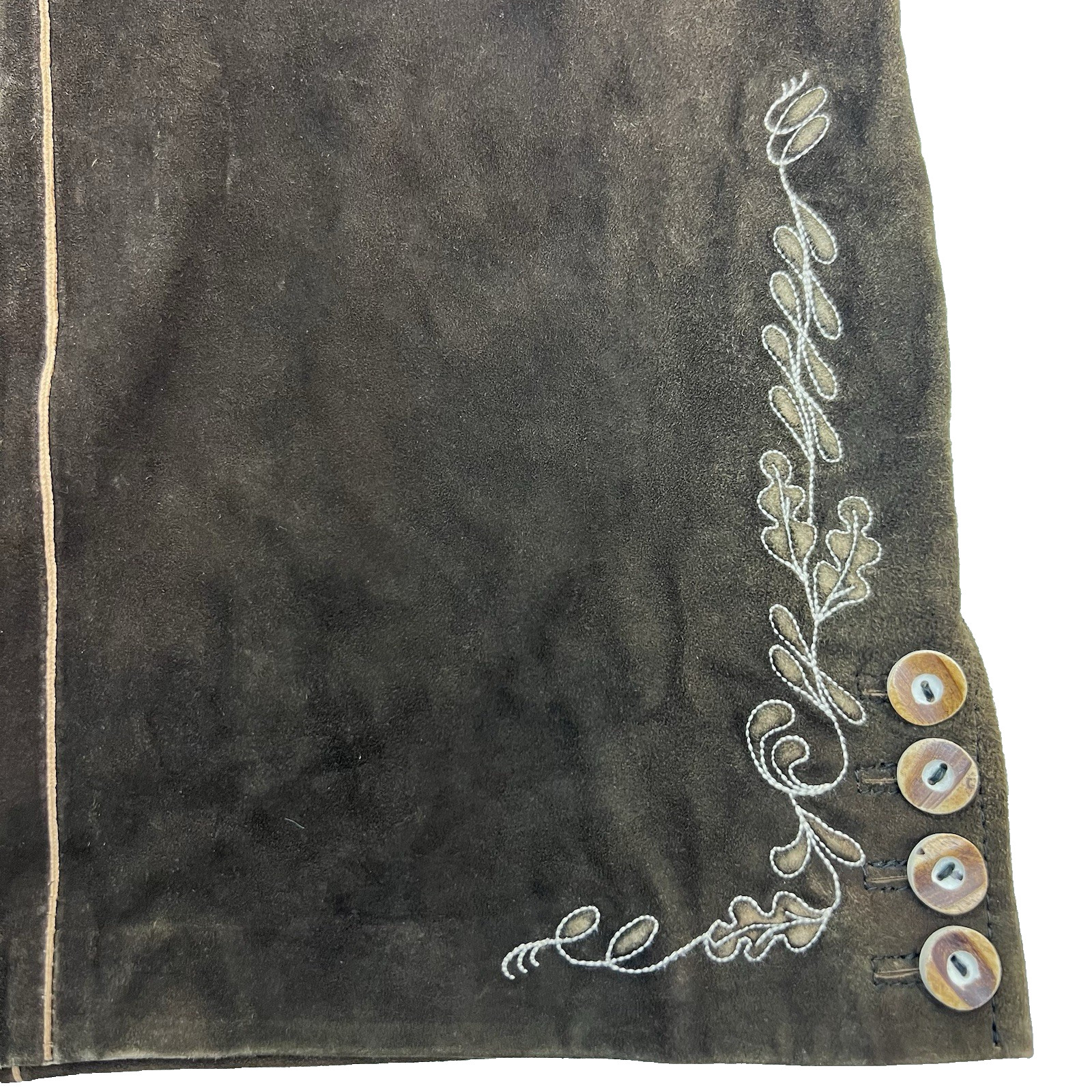 Lederhosen Skirt Womens Size 34 Brown Suede Leather German Bavarian Oktoberfest