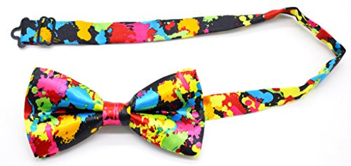 Mens Handmade Stylish Patterned Pre-Tied Bow Ties M126 Blue Orange Red