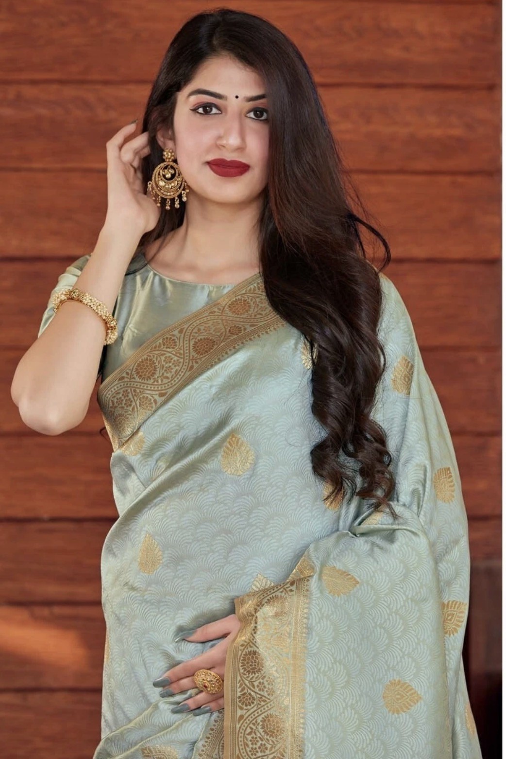 Wedding Sari Bollywood Bridal Silk Saree Blouse South Indian Ethnic Ready Made