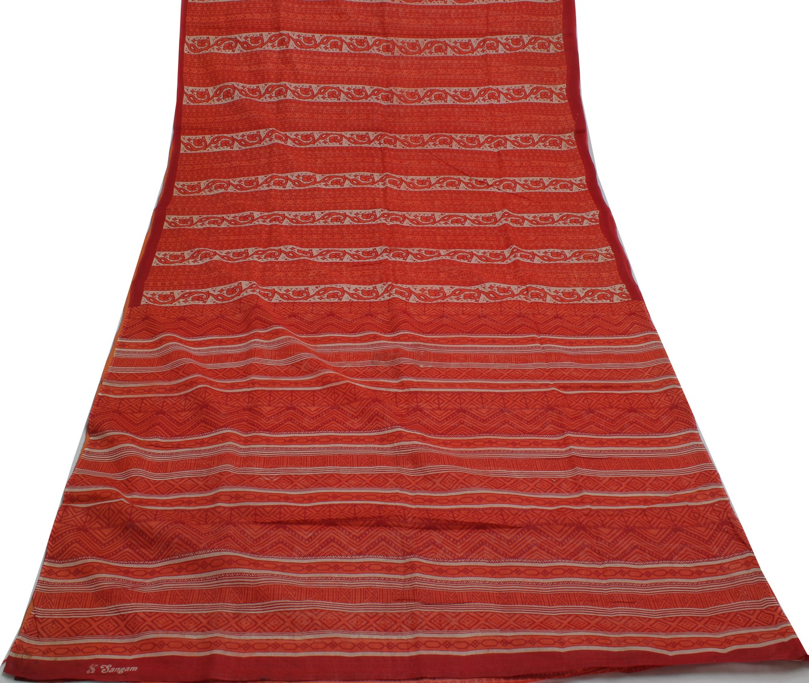 Sushila Vintage Indian Saree 100% Pure Cotton Printed 5 Yard Sari Craft Fabric