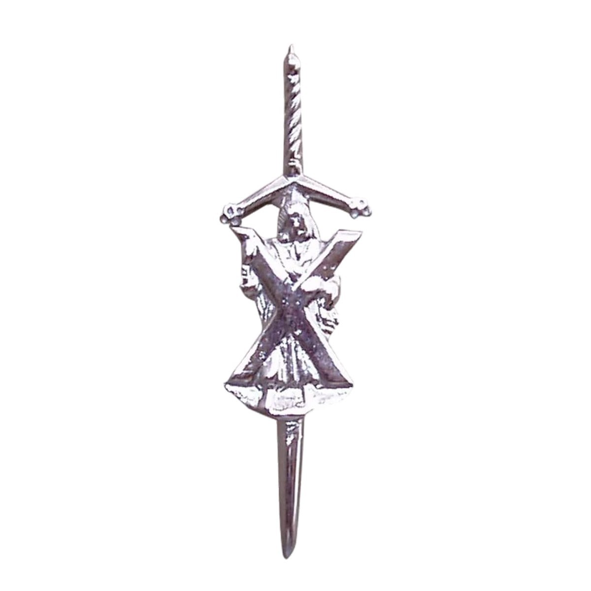Brand New ST Andrew Kilt Pin and Brooch Badge Fly Plaid High Quality Chrome End