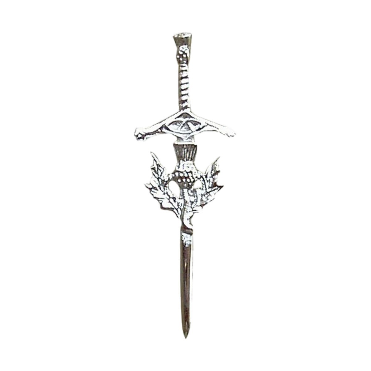 Scottish Kilt Pins Thistle Design Kilts Pin Fly plaid Brooch Chrome Finish AAR