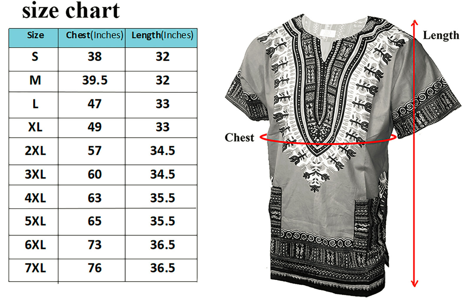 Off White Traditional African Dashiki Shirt