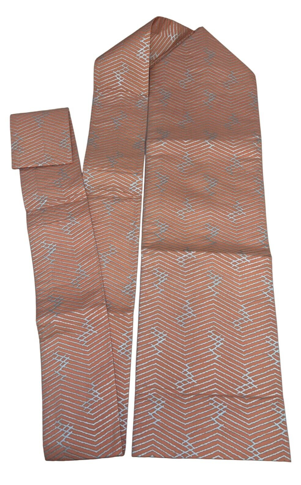 Japanese Vintage Kimono Nagoya Obi Polyester Salmon pink Tradition 133×11.4in