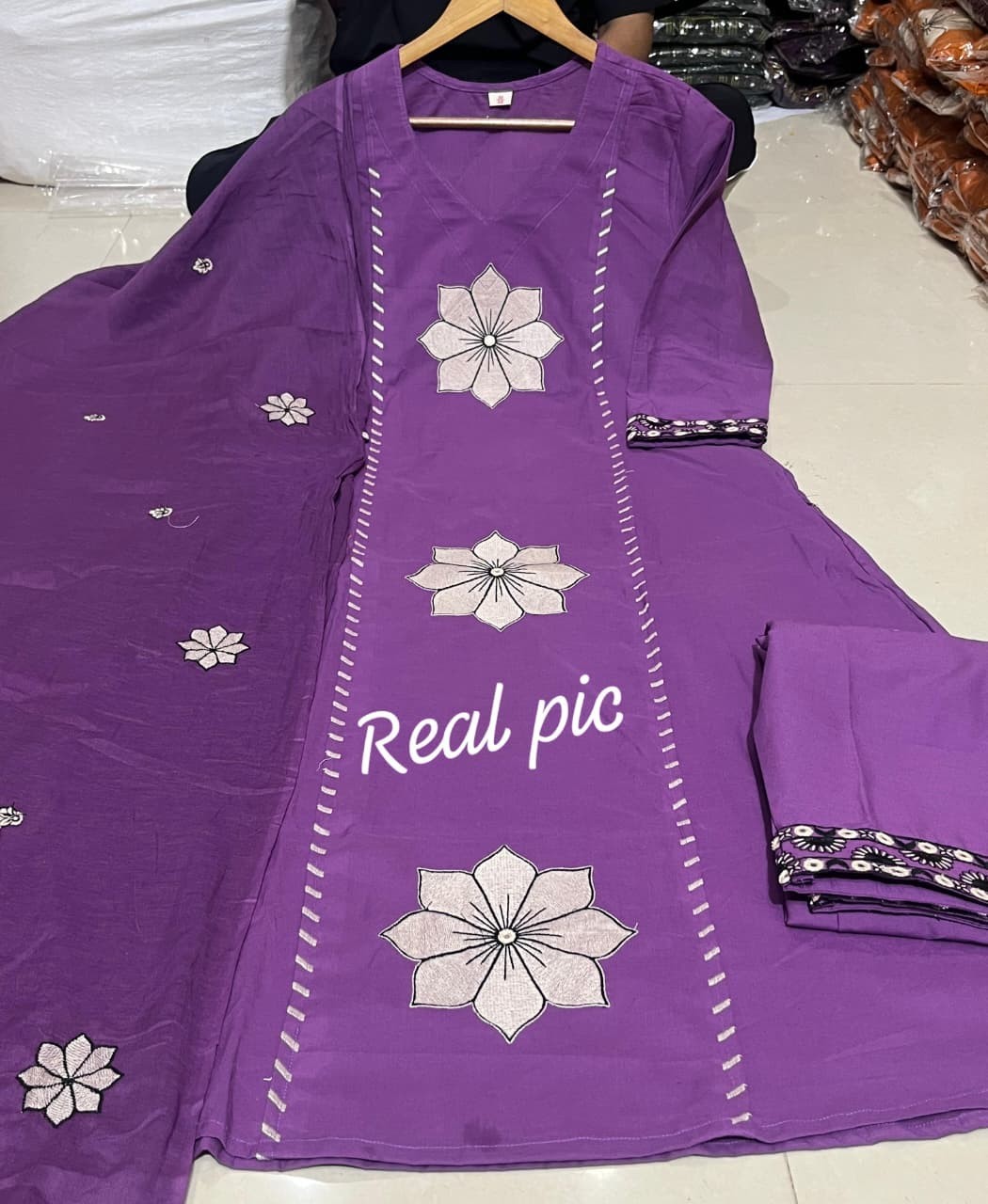 Heavy Cotton Women’s Ethnic Kurti Pant Dupatta Set Bollywood Designer Kurta Set