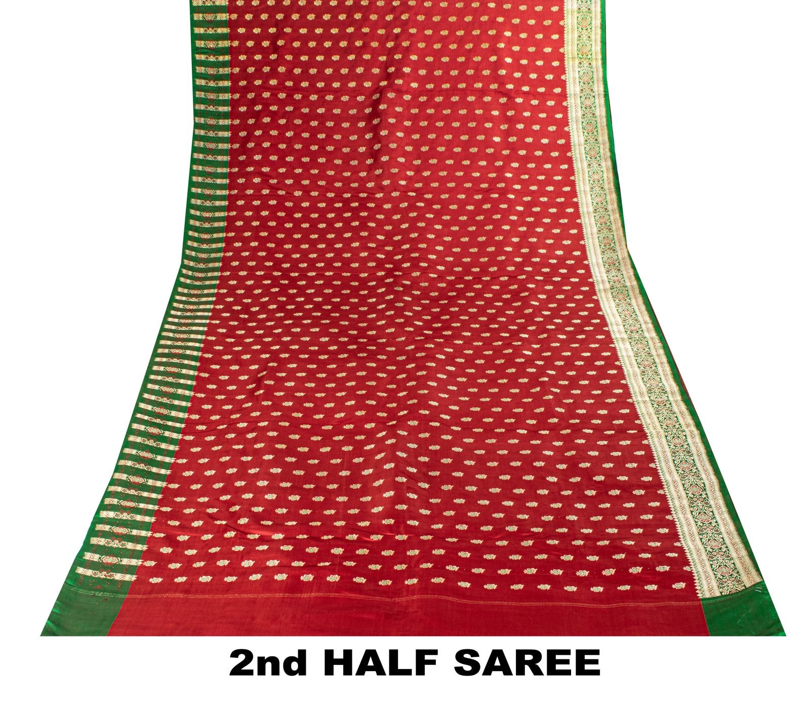 Sanskriti Vintage Red Pure Satin Saree Banarasi Brocade Zari Hand-Woven 5+Ydsari