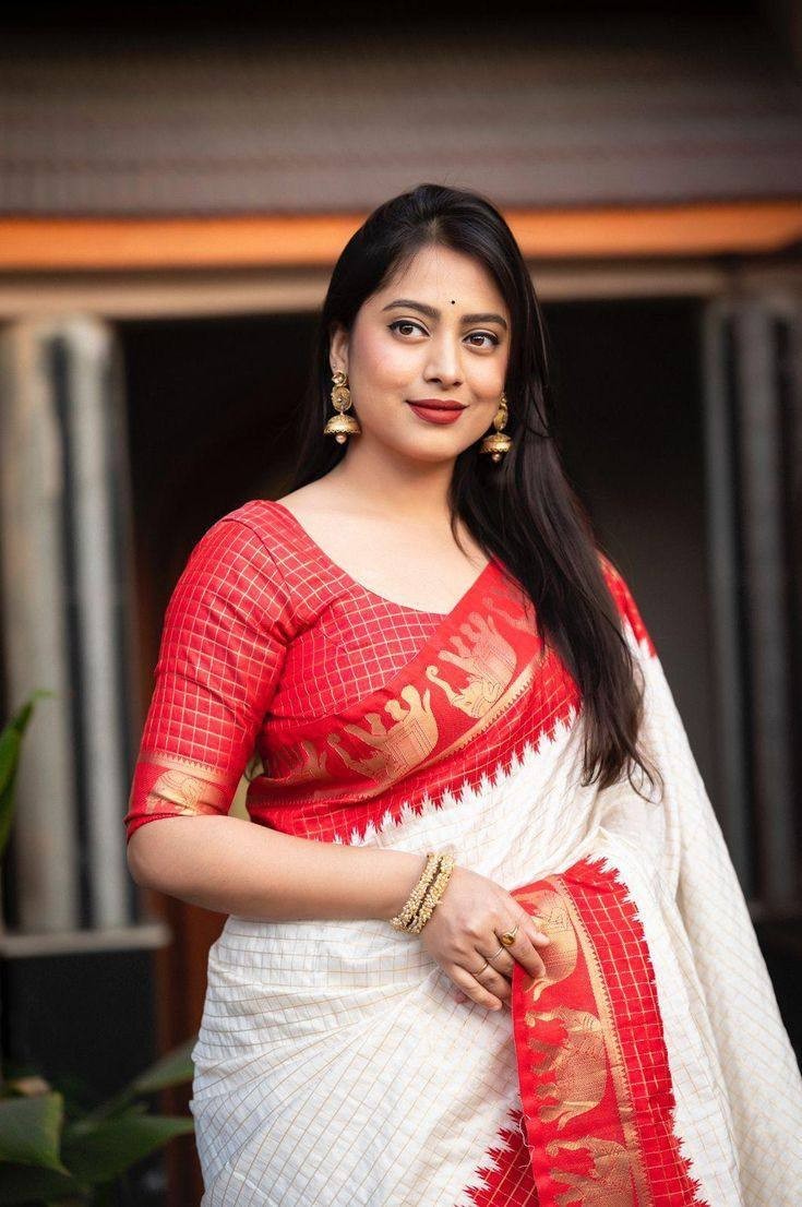 Luxury South Indian Silk Saree With Blouse Designer Bollywood Wedding Wear