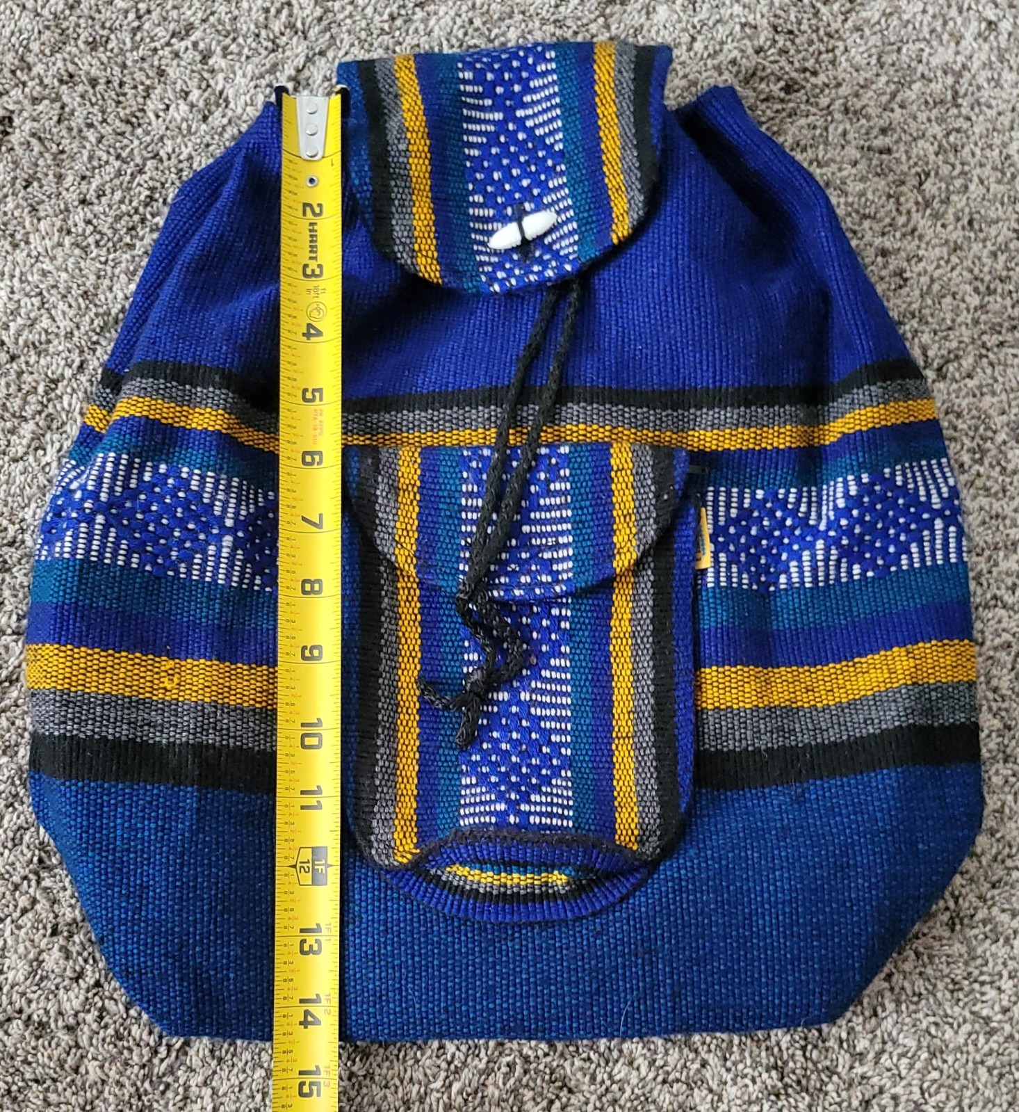 BACKPACK , HIPPIE GEAR , AUTHENTIC PINZON , BLUE YELLOW
