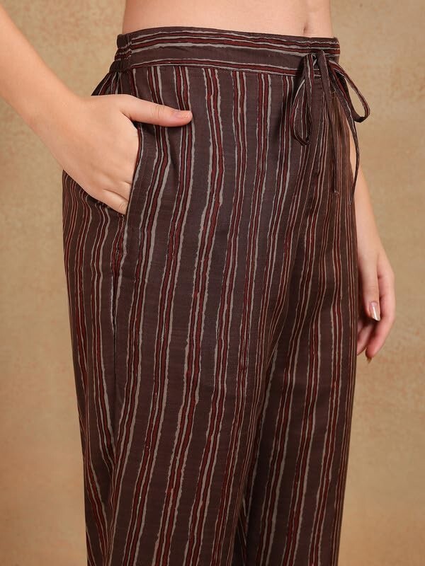 Women’s Rayon Blend Ethnic Motifs Straight Printed Kurta Pant With Dupatta Set