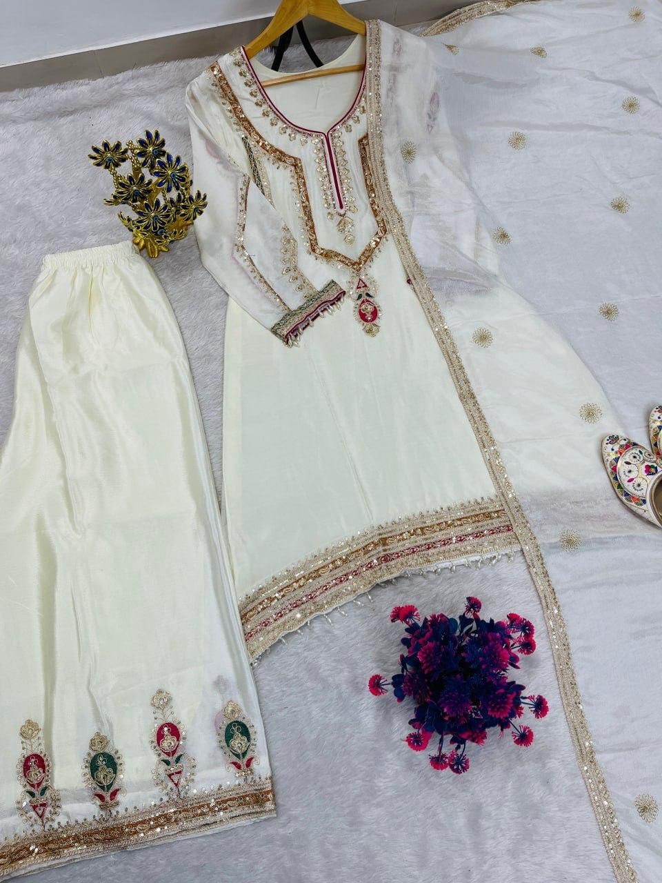 Designer Indian Pakistani top plazzo Bollywood Dress Party Wear Suit wedding