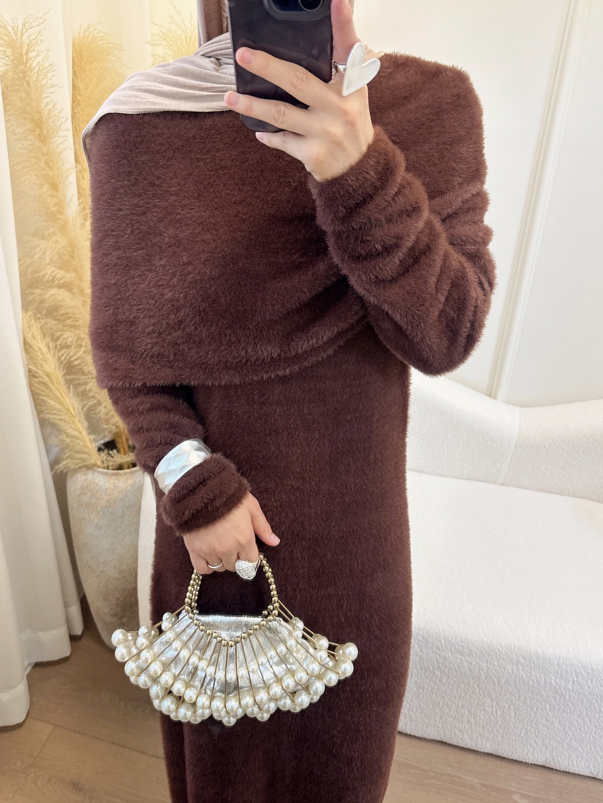 Regular Fit Soft Women Abaya With Belt Fashion Solid Color Sweater Wrap Kaftan
