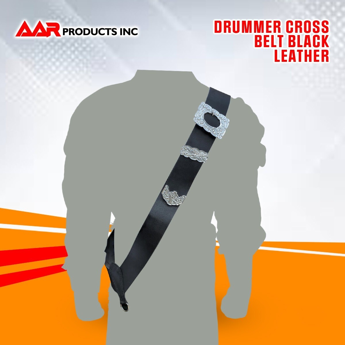 Scottish Leather Kilt Belt Drummer Cross With Silver Thistle Buckle Kilt Pin AAR