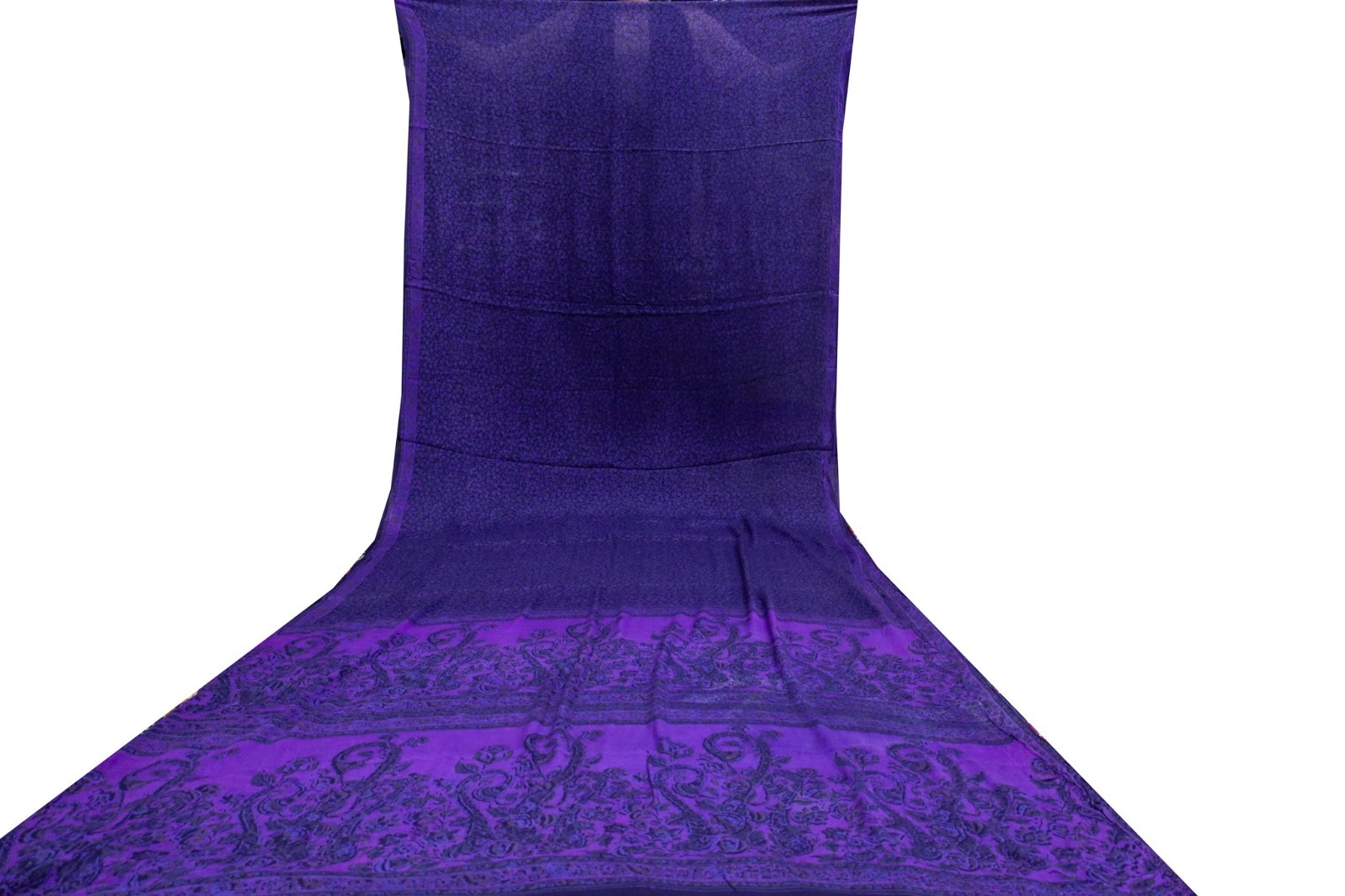 Vintage Chiffon Silk Saree, Lightweight Fabric for DIY & Sewing CS1238
