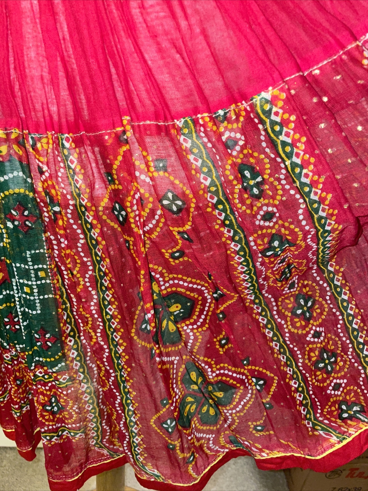 Indian Lehenga Choli Girls Childs 2 Piece Set 32 Size 12/14 KAY Red Yellow