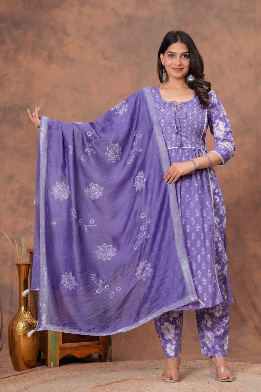 Fully Stitched Palazzo Kurta Dupatta Sets 3 Piece Combo Women Wear Salwar Kameez