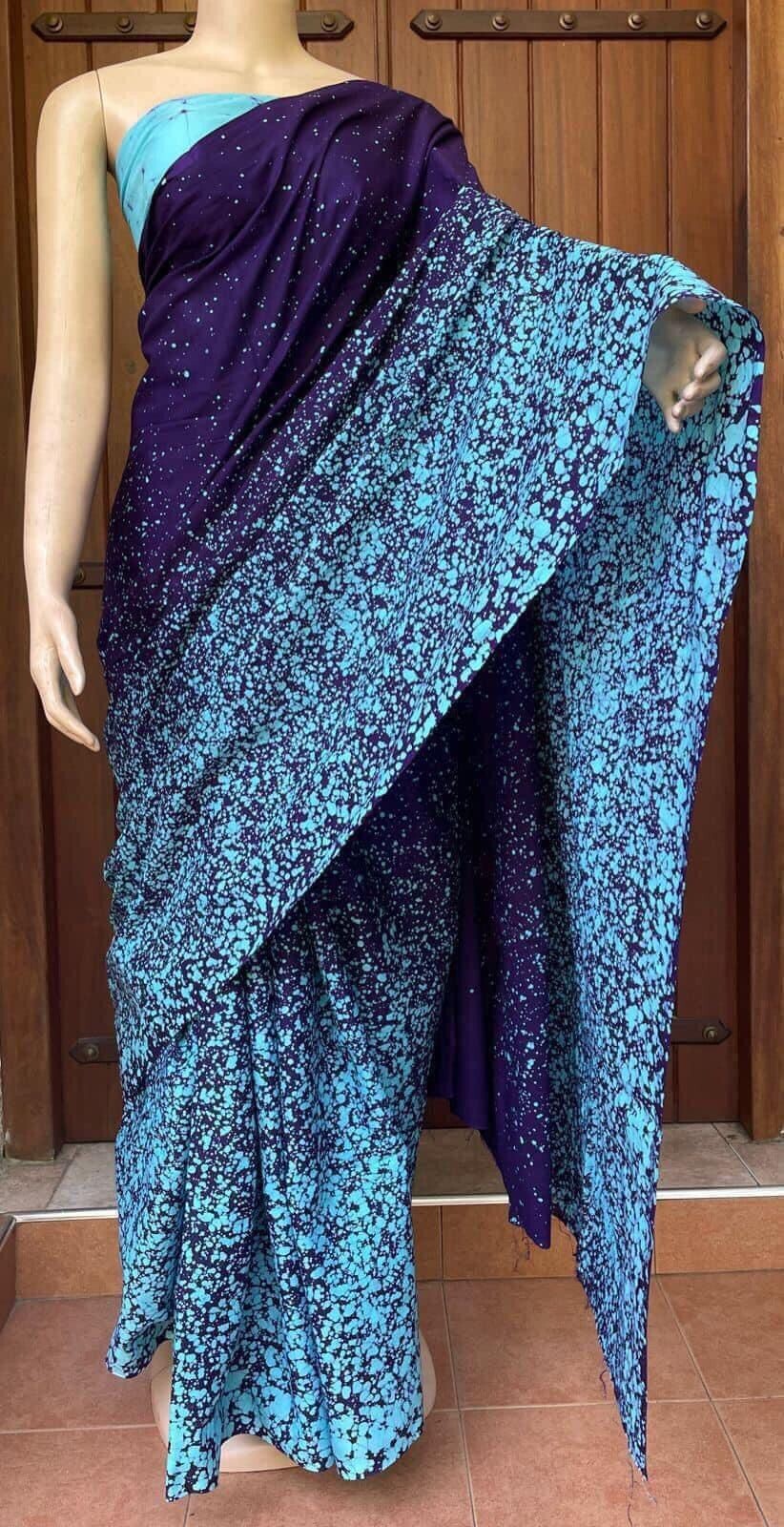 Sri Lankan (Ceylon) Handmade Batik Sarees 100% Pure Cotton Traditional Design