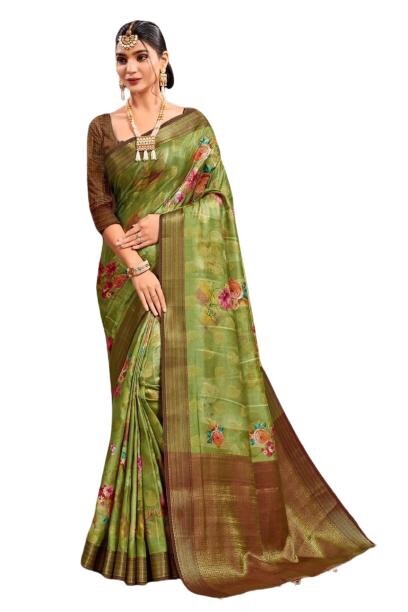 Saree with Un-stitched blouse Add $10 Extra for Stitching And Measurement