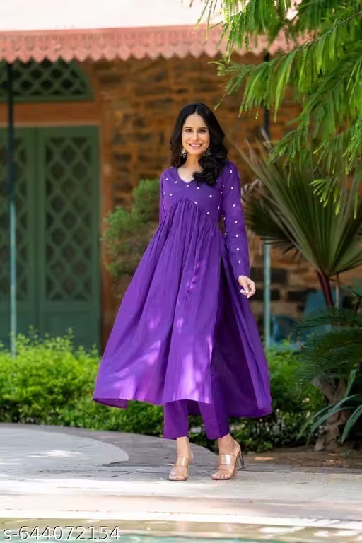 Indian Readymad Party Festive Wedding Rayon Kurta Kurti Pant Set for Women’s Gif