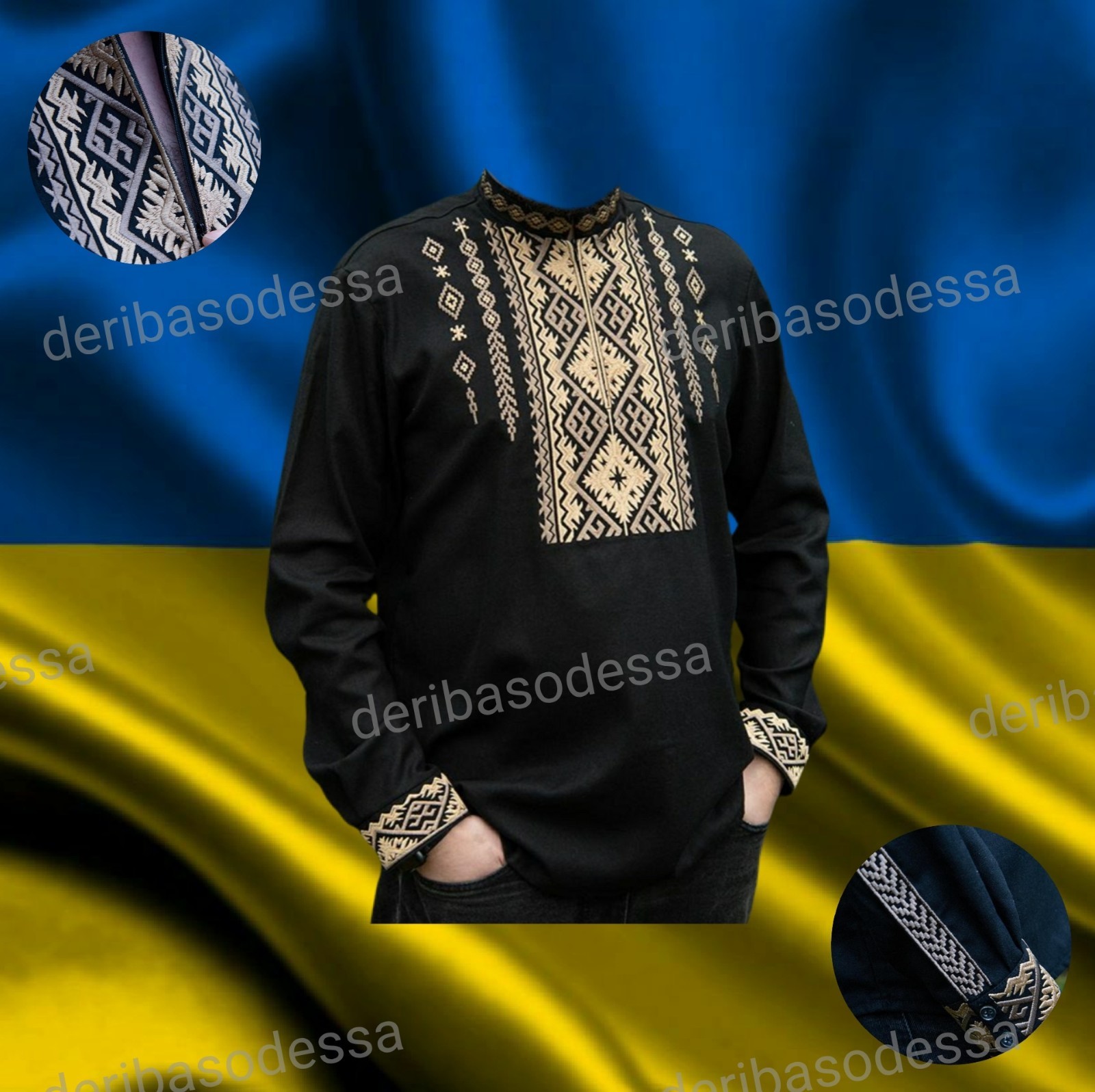 Traditional Ukrainian embroidered shirt for men Vyshyvanka S,M,L,XL,2XL,3XL,4XL
