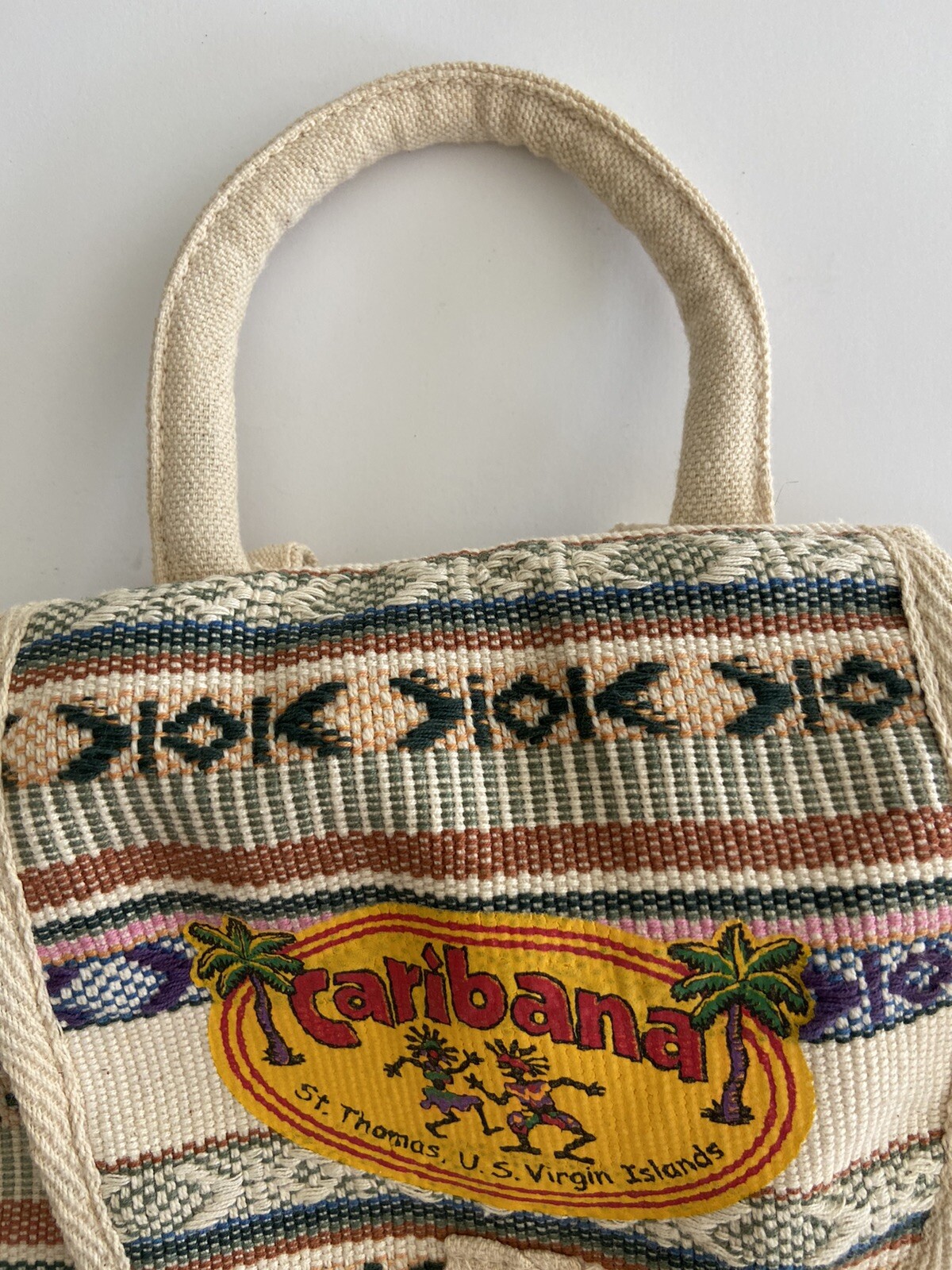 Caribana U.S. Virgin Islands 100% Cotton w Canvas Backpack Travel Indie Casual