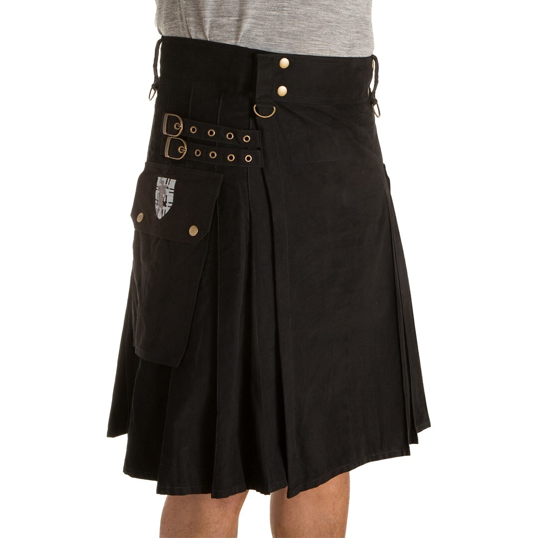 Damn Near Kilt ‘Em Greenhorn Mens Utility Kilt Black Size Large