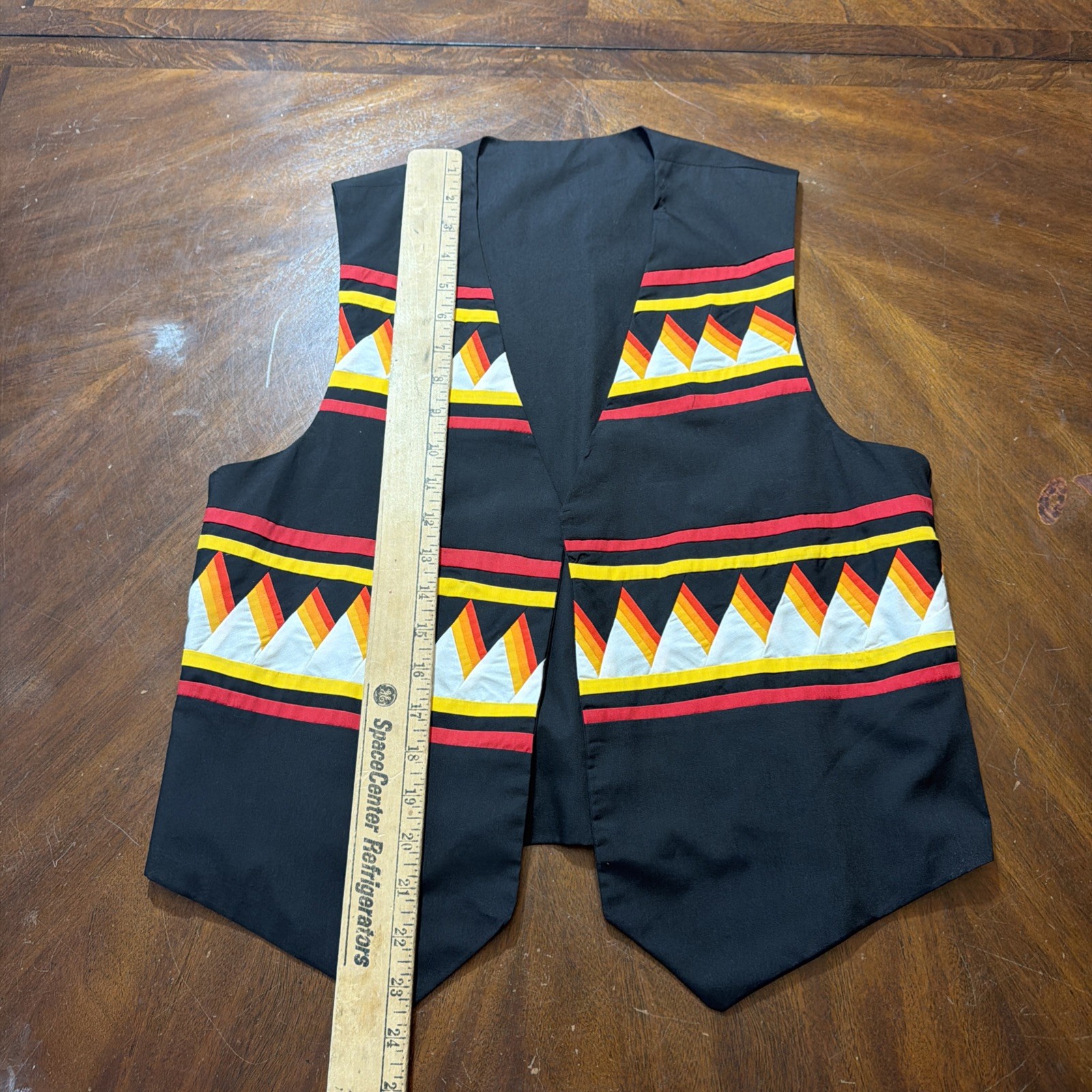 Native American Seminole Men’s Traditional Black Patchwork Vest