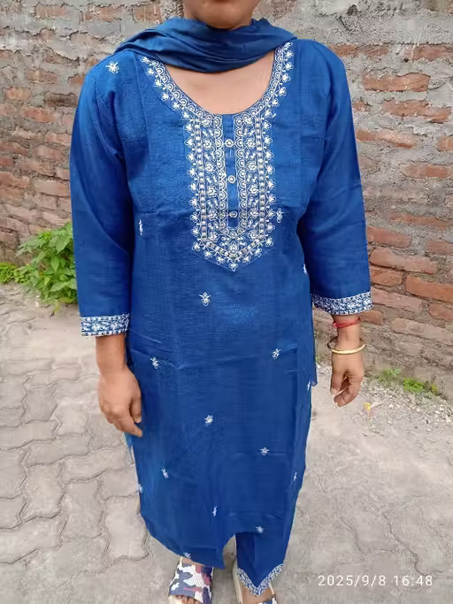 Women’s cotton Regular Fit Kurta & Pants Stitched kurti set for women