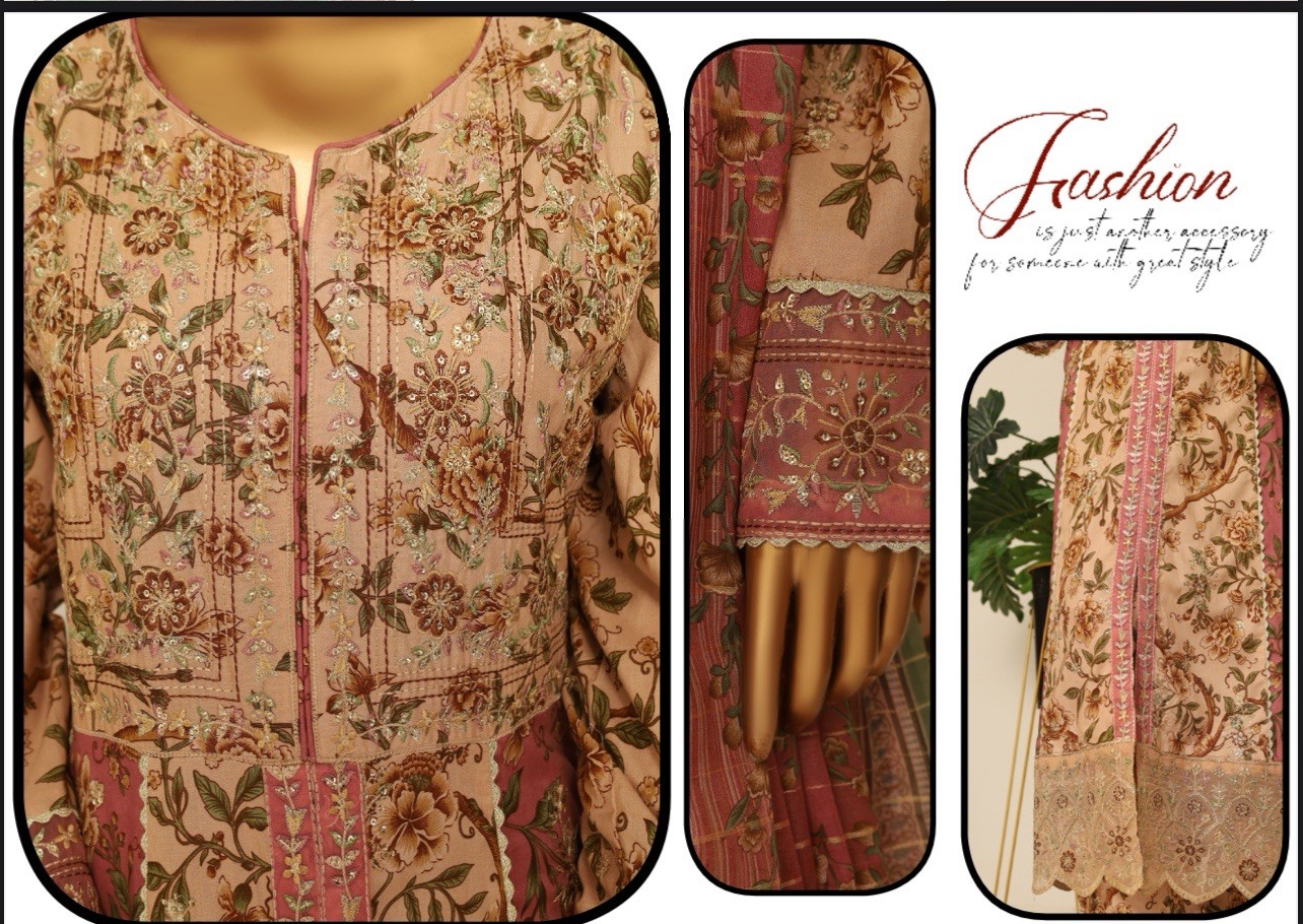 BIN SAEED EXCLUSIVE LAWN FULL EMBROIDERED FROCKS 3PC COLLECTION