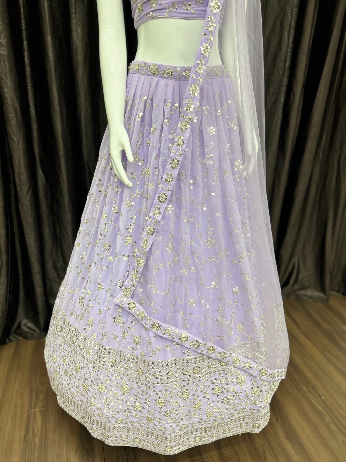 Pastel Lavender georgette lehenga choli for woman Bridesmaid lehnga