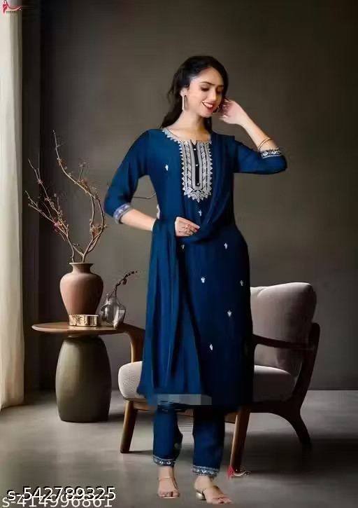 Women’s cotton Regular Fit Kurta & Pants Stitched kurti set for women