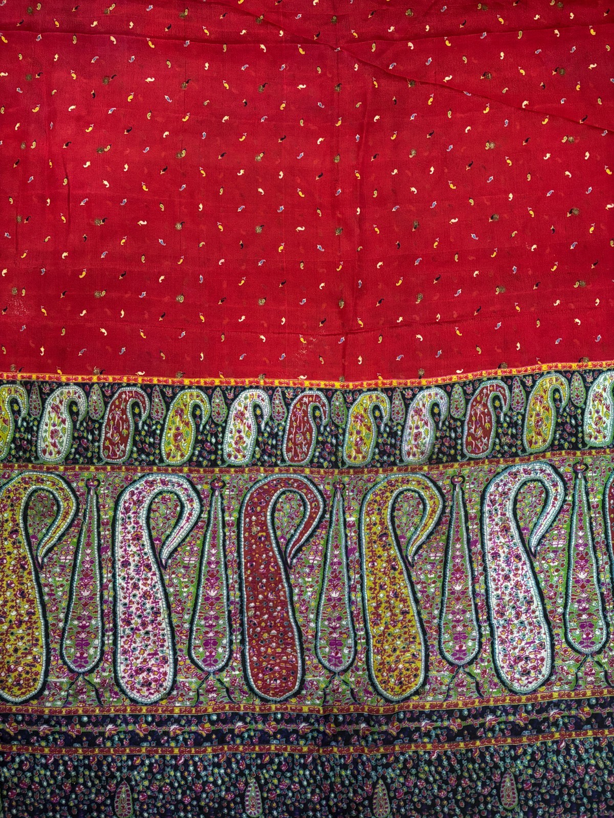 Vintage Chiffon Silk Saree, Lightweight Fabric for DIY & Sewing CS1117