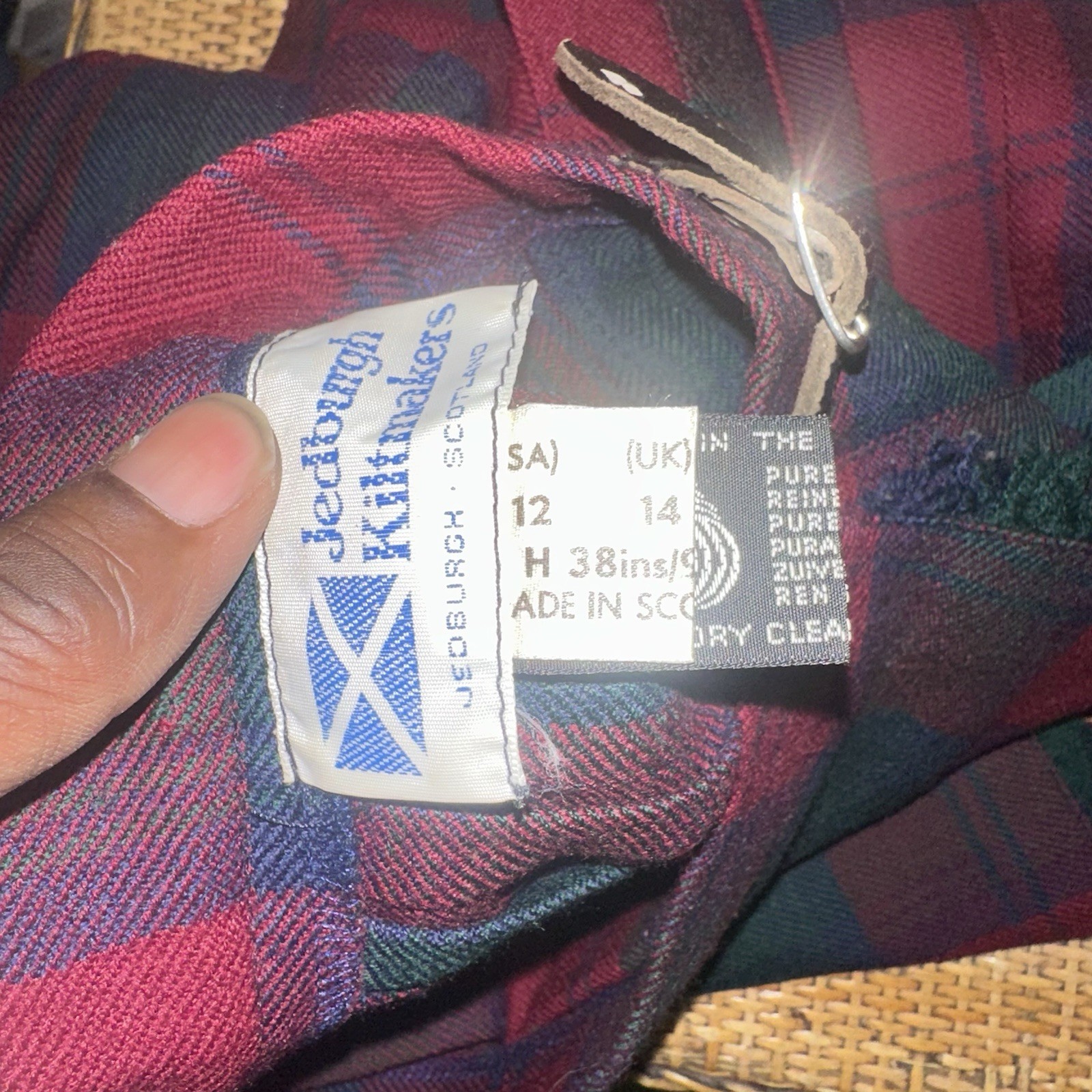 VTG Jedburgh Kiltmakers Ladies Size 12 Tartan Academia Red Green Blue Scotland