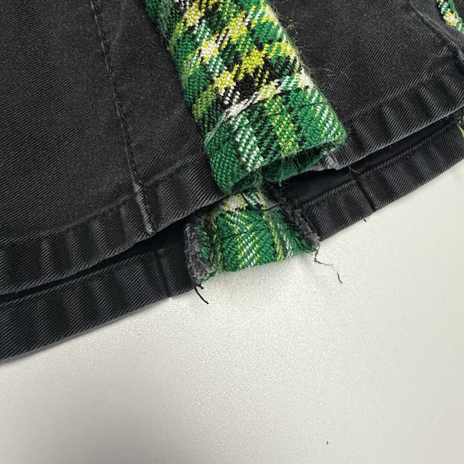 Vintage Kilt Mens 33 Grunge Black Green Utility Plaid Scottish Cargo Goth Skater