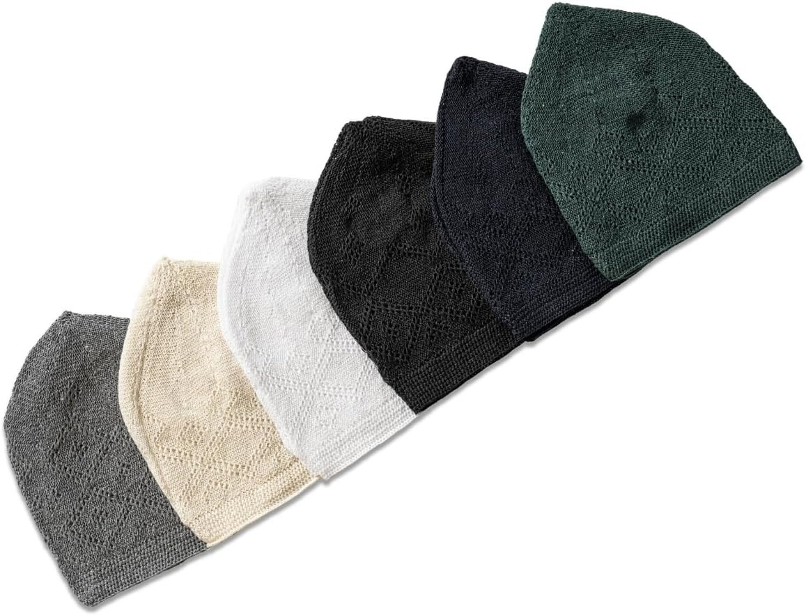 Kufi Hats for Men Muslim- Muslim Hats for Men Clothing 6Pcs, Islamic Gifts, Musl