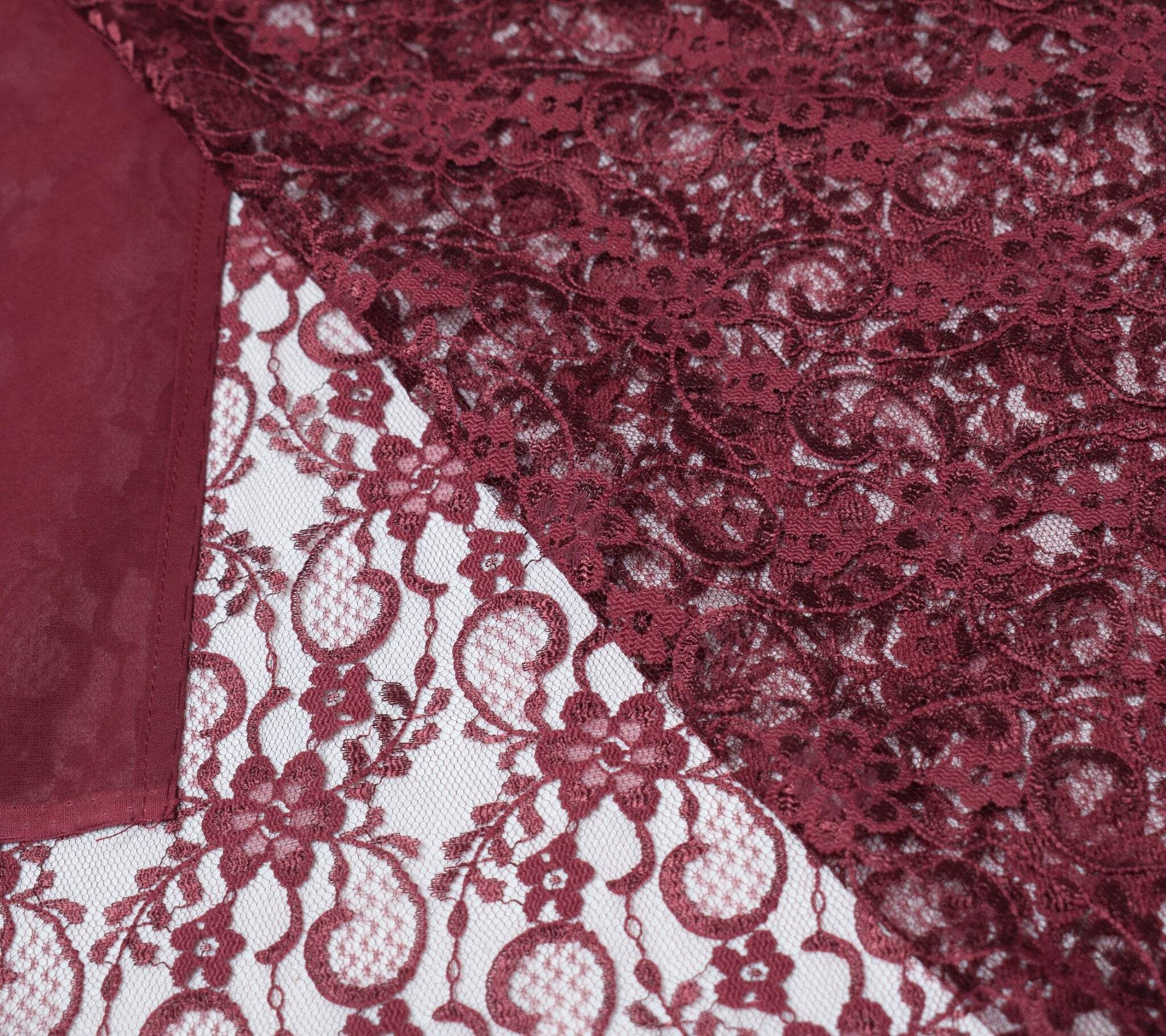 Sushila Vintage Burgundy Saree Net Mesh Floral Woven Cutwork Sari Dress Fabric