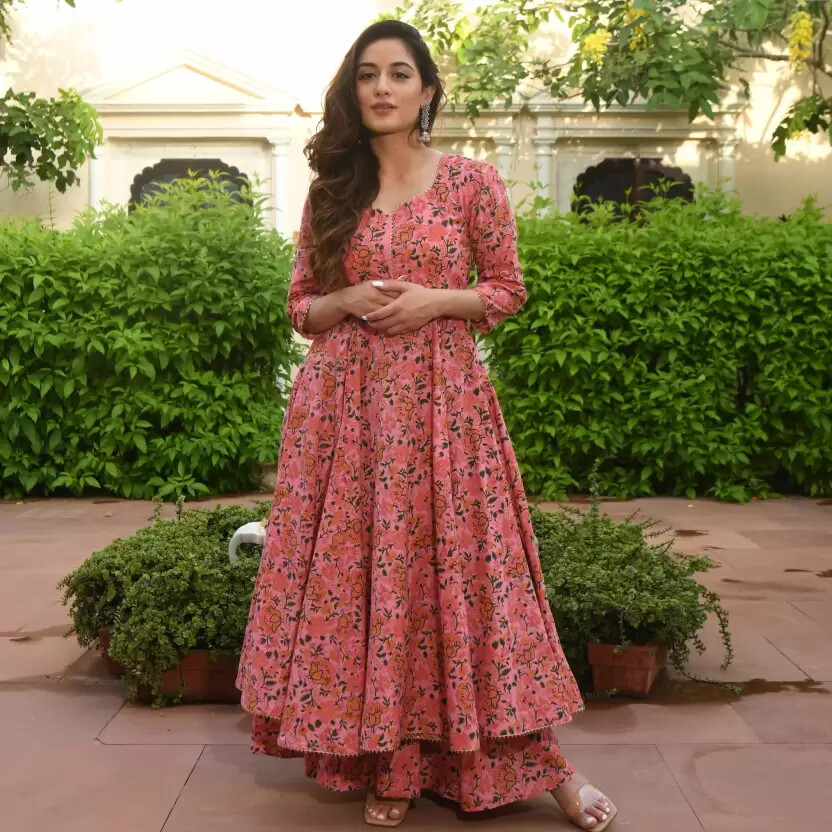 Beautiful Indian Designer Kurti Set Women’s Anarkali Kurta Palazzo Set Clothes