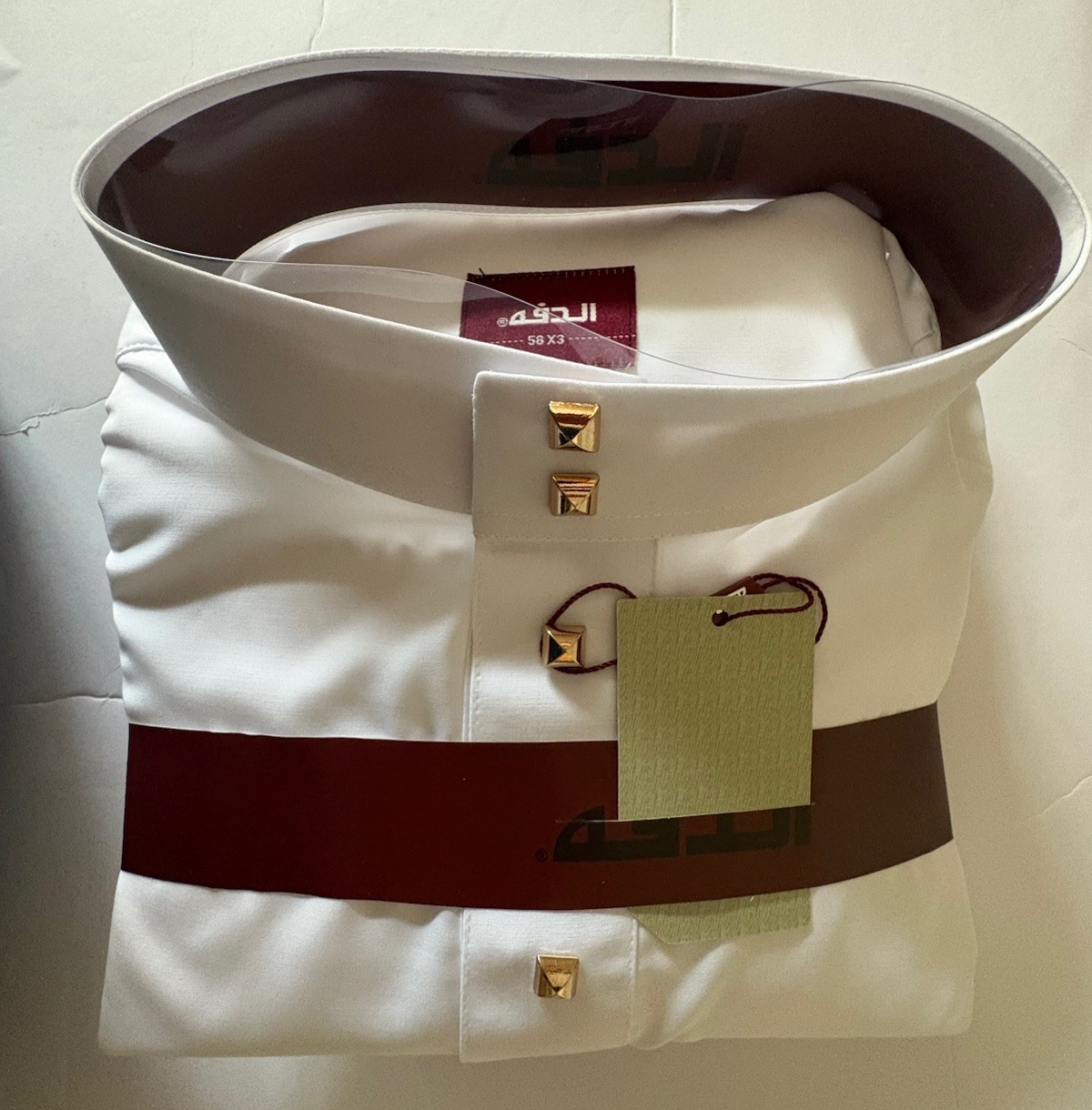 WHITE MEN SIZE ALL SEASON High Quality Daffah Thobe Flat Sleeves