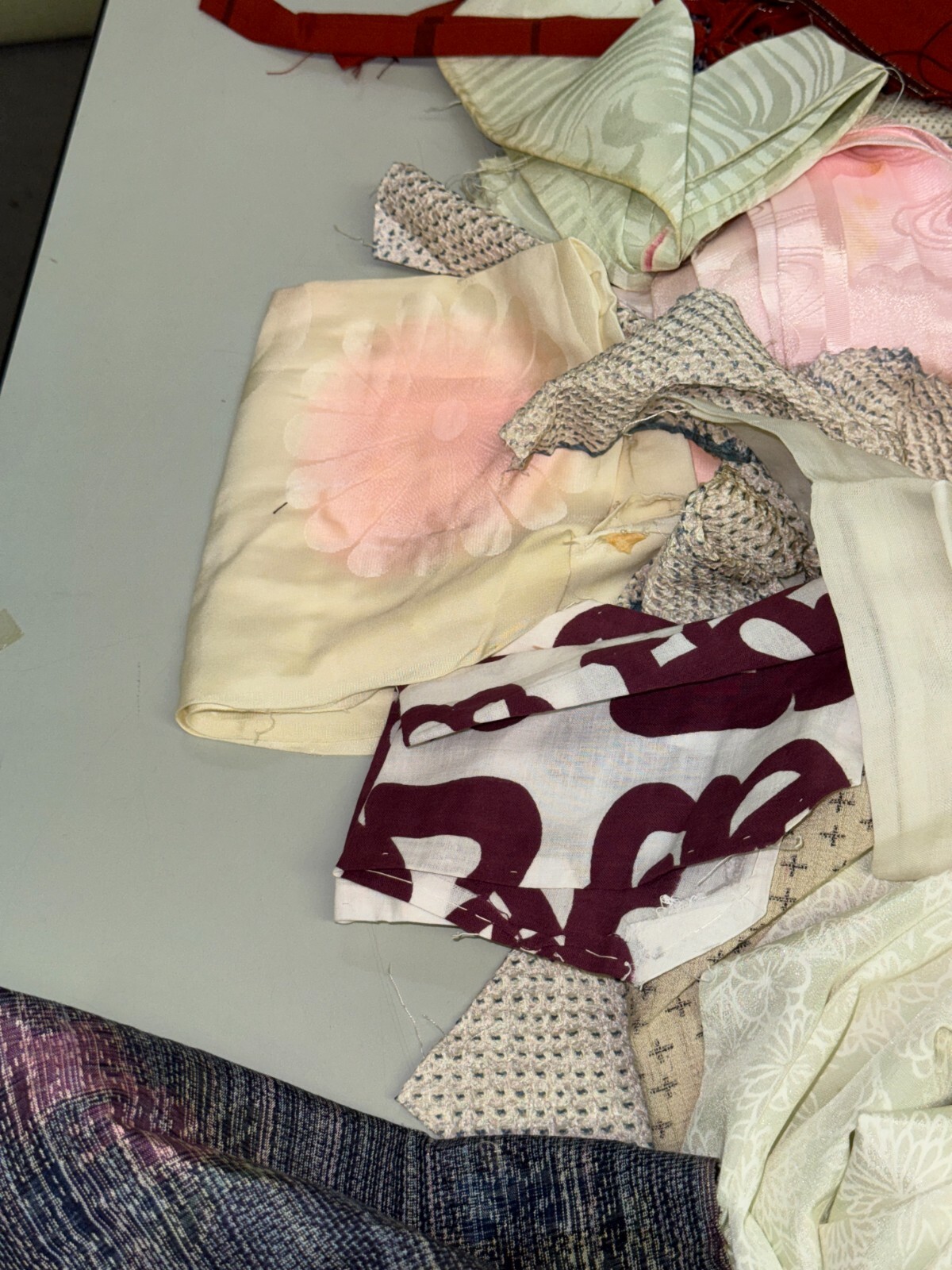 Japanese Vintage Kimono Fabric cloth Boro various Dirt Total of over 800g no3